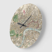 ヴィンテージイギリスの地図（1853年） ラージ壁時計 (傾斜)