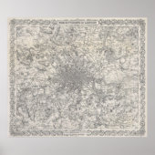 ヴィンテージイギリスの地図(1855年) ポスター (正面)