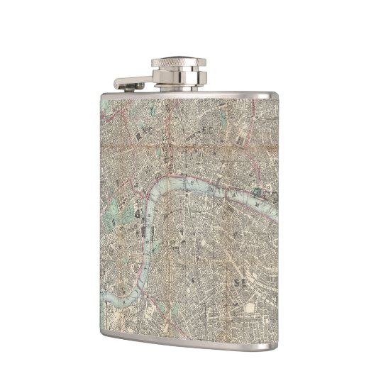 ヴィンテージイギリスの地図（1862年） フラスク (左)