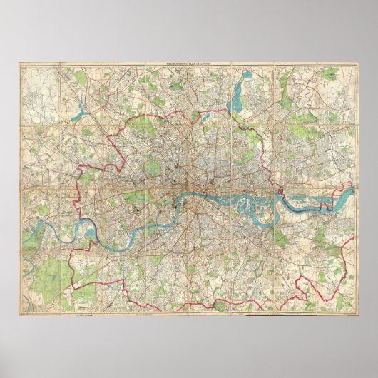 ヴィンテージイギリスの地図（1899年） ポスター (正面)