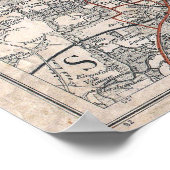 ヴィンテージイギリスの地図（1900年） 2 ポスター (角)