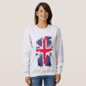 ヴィンテージイギリス国旗の赤青ホワイトユニオンジャック スウェットシャツ (正面フル)
