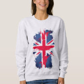 ヴィンテージイギリス国旗の赤青ホワイトユニオンジャック スウェットシャツ (正面)