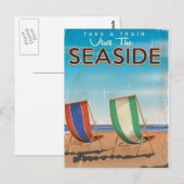 ヴィンテージイギリス旅行海辺のポスター。 ポストカード (正面/裏面)