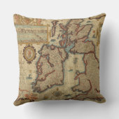 ヴィンテージイギリス諸島の地図1552年～1629年 クッション (裏面)