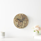 ヴィンテージイギリス諸島の地図1552年～1629年 ラウンド壁時計 (ホーム)