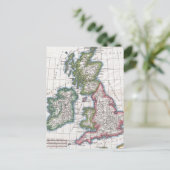 ヴィンテージイギリス諸島の地図(1780) ポストカード (スタンド正面)