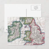 ヴィンテージイギリス諸島の地図(1780) ポストカード (正面/裏面)