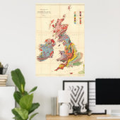 ヴィンテージイギリス諸島の地質図（1912年） ポスター (ホームオフィス)