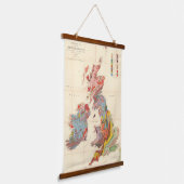 ヴィンテージイギリス諸島の地質図（1912年） 吊り下げ型タペストリー (傾斜あり)