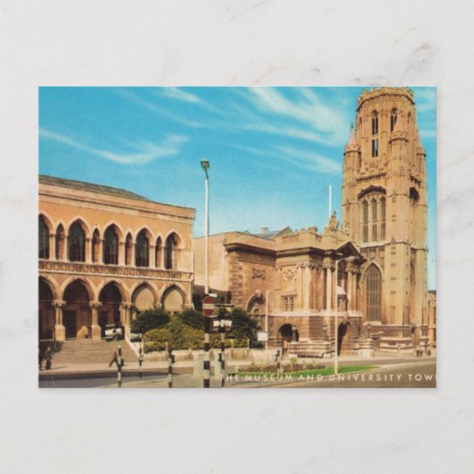 ヴィンテージイギリス、ブリストル大学、ウィルズタワー ポストカード (正面)