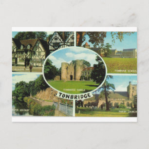 ヴィンテージイギリス、マルチビュー、Tonbridge Kent ポストカード