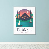 ヴィンテージイスタンブールターキーライン キャンバスプリント (インサイチュ (ウッドフロア))