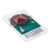 ヴィンテージイスタンブールトルコのスカイラインフォトマグネット マグネット (右側)