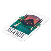 ヴィンテージイスタンブールトルコのスカイラインフォトマグネット マグネット (左側)