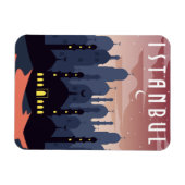 ヴィンテージイスタンブールトルコの街並みクレセント マグネット (横)