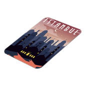 ヴィンテージイスタンブールトルコの街並みクレセント マグネット (左側)