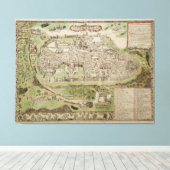 ヴィンテージイスラエルの地図（16世紀） キャンバスプリント (インサイチュ (ウッドフロア))