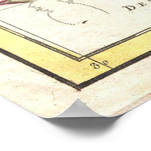 ヴィンテージイスラエルの地図(1770年) ポスター (角)