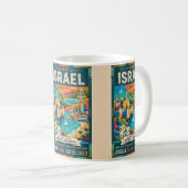 ヴィンテージイスラエル旅行ポスター コーヒーマグカップ (正面右)