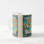 ヴィンテージイスラエル旅行ポスター コーヒーマグカップ (正面左)