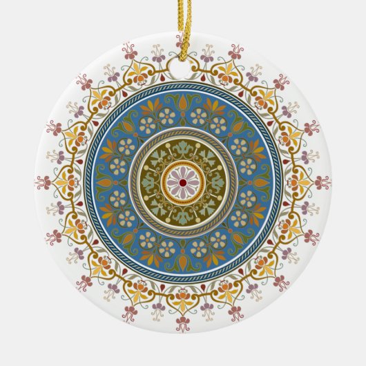 ヴィンテージイスラム教パターンデザイン セラミックオーナメント (正面)