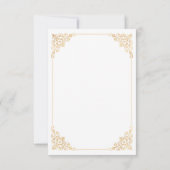 ヴィンテージイスラム教徒ホワイト金ゴールド結婚ズ サンキューカード (裏面)