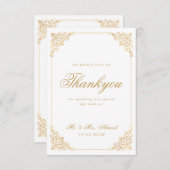 ヴィンテージイスラム教徒ホワイト金ゴールド結婚ズ サンキューカード (正面/裏面)