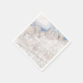 ヴィンテージイスリップブルックヘブンロングアイランドニューヨークの地図 スタンダードカクテルナプキン (角)