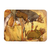 ヴィンテージイソップの寓話、田舎ネズミ、町ネズミ マグネット (横)