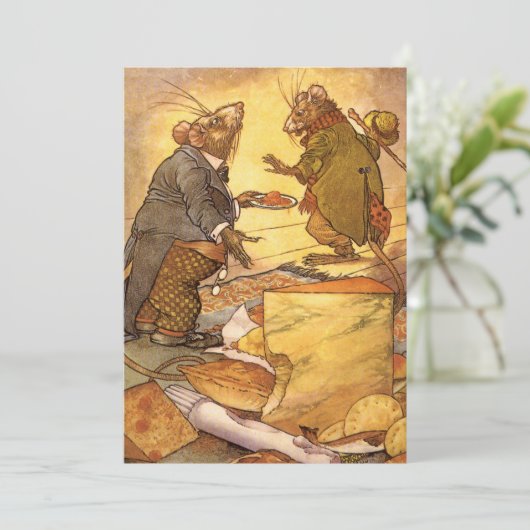 ヴィンテージイソップの寓話、田舎ネズミ、都会ネズミ (スタンド正面)