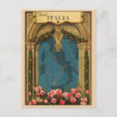 ヴィンテージイタイタリアンリア地図はがき ポストカード (正面)