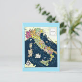 ヴィンテージイタイタリアンリア地図ポスター ポストカード (スタンド正面)