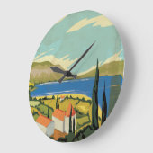 ヴィンテージイタリアのポスター ラージ壁時計 (傾斜)