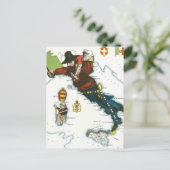 ヴィンテージイタリアのマンガの地図 ポストカード (スタンド正面)