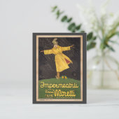 ヴィンテージイタリアのレインコート広告 ポストカード (スタンド正面)