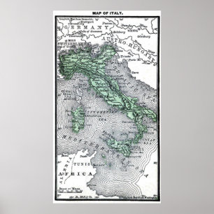 ヴィンテージイタリアの地図 ポスター