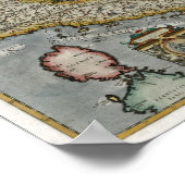 ヴィンテージイタリアの地図(1584) ポスター (角)
