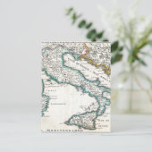 ヴィンテージイタリアの地図(1706年) ポストカード (スタンド正面)