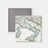 ヴィンテージイタリアの地図（1706年） マグネット (正面/裏面)
