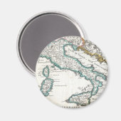 ヴィンテージイタリアの地図（1706年） マグネット (正面/裏面)