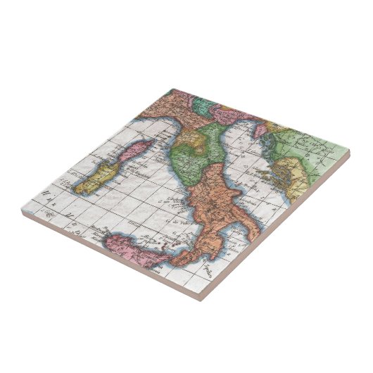 ヴィンテージイタリアの地図(1780年) タイル (側面)