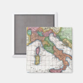 ヴィンテージイタリアの地図（1780年） マグネット (正面/裏面)