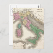 ヴィンテージイタリアの地図(1827年) ポストカード (正面/裏面)