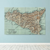 ヴィンテージイタリアの地図（1911年） キャンバスプリント (インサイチュ (ウッドフロア))