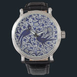ヴィンテージイタリアスタイルの結婚記念日ギフト 腕時計<br><div class="desc">イタリアのヴィンテージマジョリカ皿の画像で、ルネサンス時代に遡る、青、白、金で装飾された有名なザクロの花スタイルを採用しています。完璧なエレガントな結婚、結婚記念日、誕生日、バレンタインの贈り物。</div>