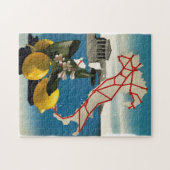 ヴィンテージイタリアトラベルイラストレーションアート ジグソーパズル (横)