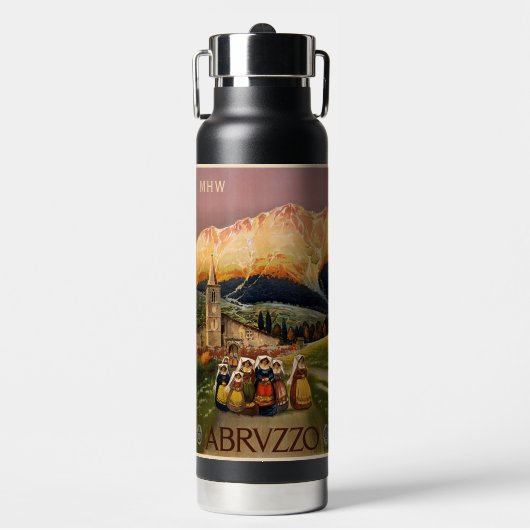 ヴィンテージイタリアトラベルカスタムモノグラム ウォーターボトル (正面)