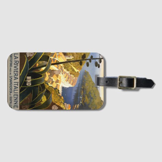 ヴィンテージイタリアトラベルカスタムモノグラム ラゲッジタグ (正面横)