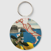 ヴィンテージイタリアトラベルキーチェーン キーホルダー (正面)